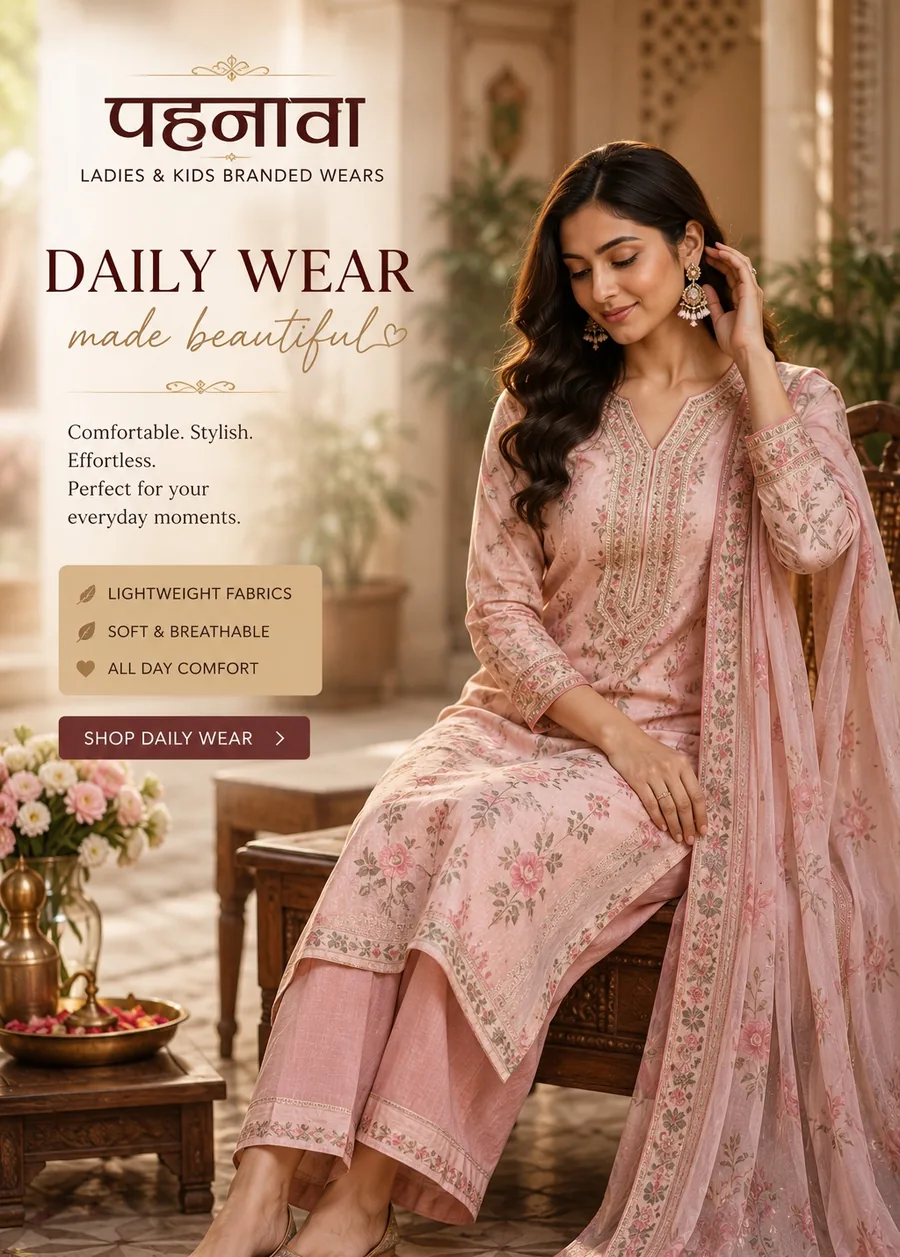 Pehnawa daily wear pink floral suit collection