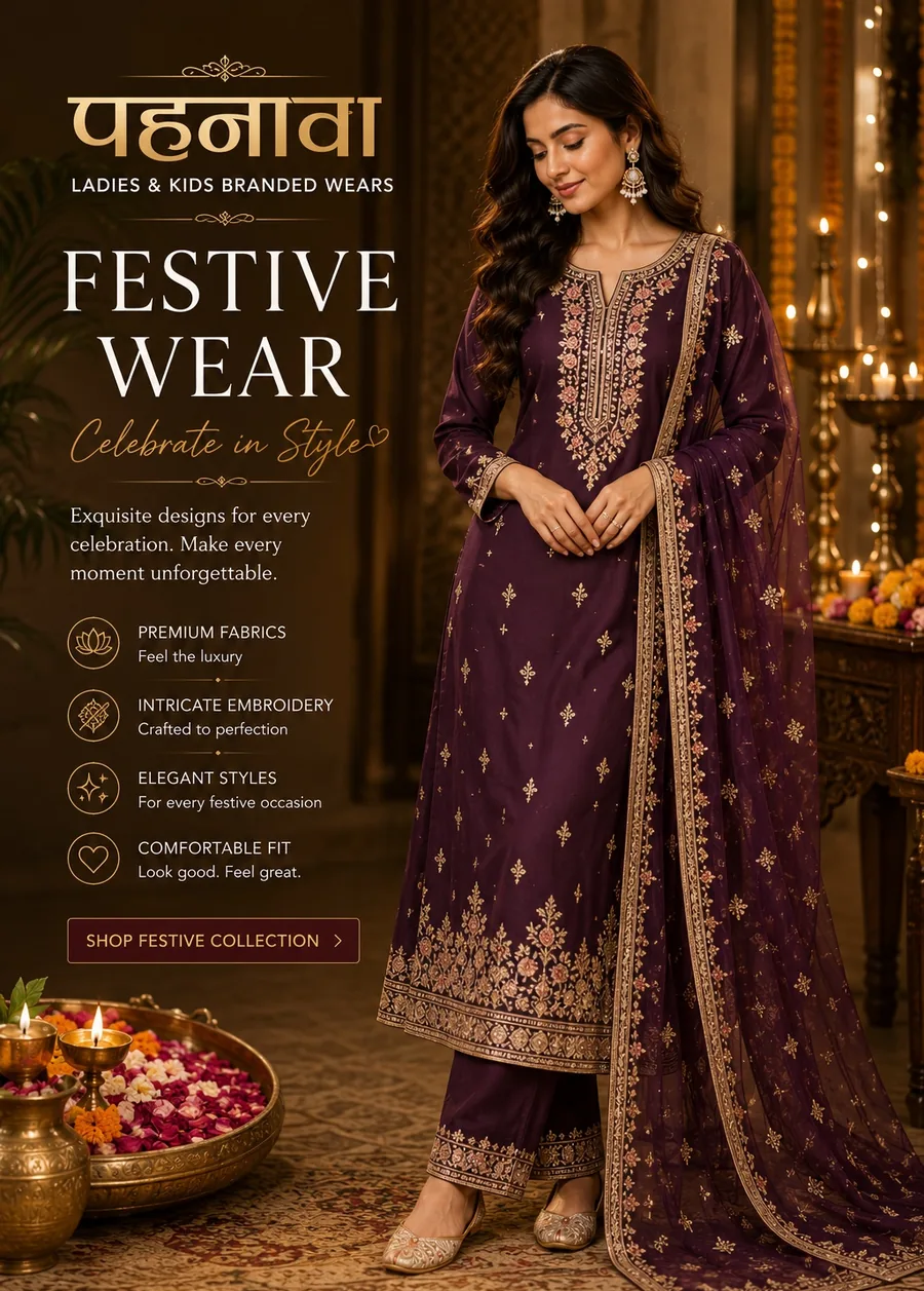 Pehnawa festive wear plum embroidered suit collection