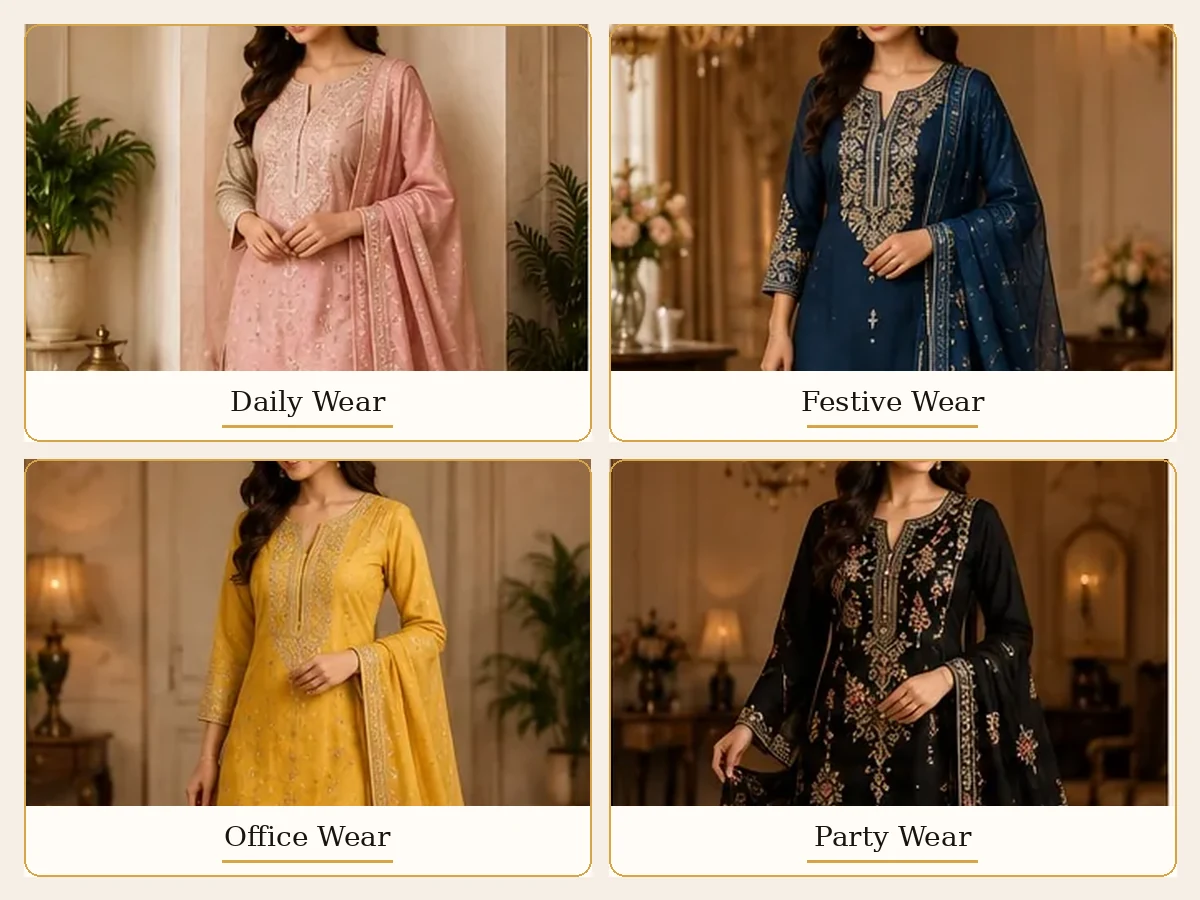 Stitched ladies suit styles for daily office festive and party wear in Sonipat